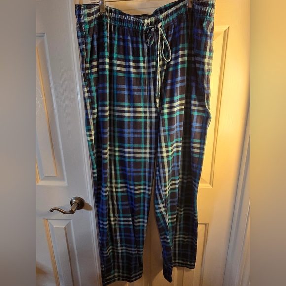 Cuddl Duds Other - Blue Plaid Mens PAJAMA Pants With Pockets XXL